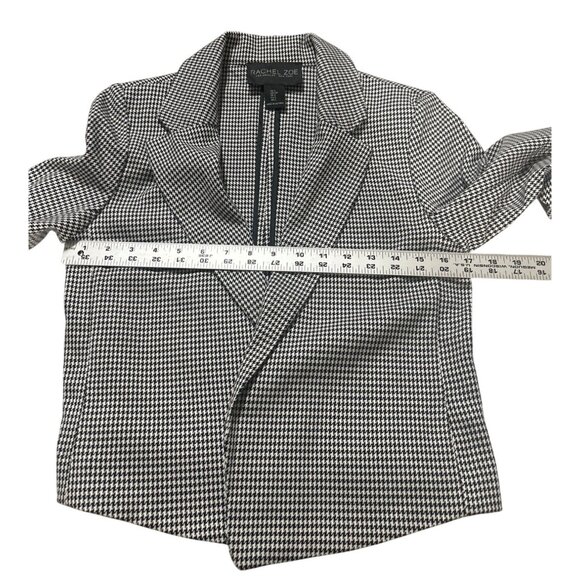 Rachel Zoe Houndstooth Black & White Womens Open Front Blazer Jacket Size S - Picture 6 of 7